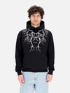 PHOBIA Felpa Leggera Cappuccio Uomo Embroidery Lightning Hoodie Black/grey da uomo