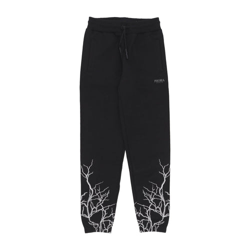 PHOBIA Pantalone Tuta Leggero Uomo Embroidery Lightning Pants Black/grey da uomo