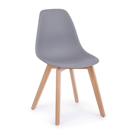 Sedia "System" con gambe in legno di faggio, per arredo interno 51,5 x 46,5 x h 86 cm