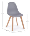 Sedia System con gambe in legno di faggio, per arredo interno 51,5 x 46,5 x h 86 cm