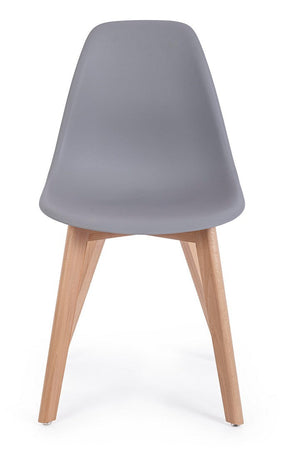 Sedia "System" con gambe in legno di faggio, per arredo interno 51,5 x 46,5 x h 86 cm