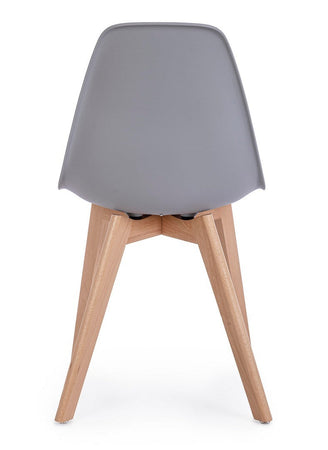 Sedia "System" con gambe in legno di faggio, per arredo interno 51,5 x 46,5 x h 86 cm