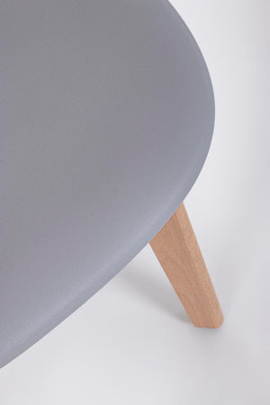 Sedia "System" con gambe in legno di faggio, per arredo interno 51,5 x 46,5 x h 86 cm