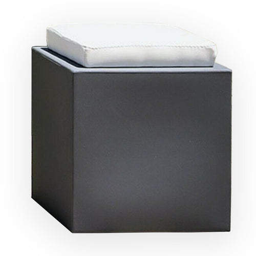 Poltroncina Comfy Square pouf in resina con cuscino alto confortevole Made in Italy