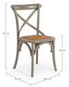 Sedia Cross con struttura in legno di olmo, per arredo interno 50,5 x 52 x h 87 cm
