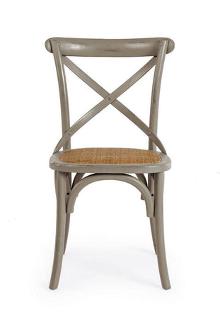 Sedia "Cross" con struttura in legno di olmo, per arredo interno 50,5 x 52 x h 87 cm