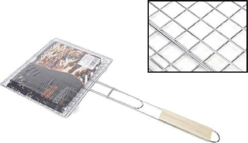 Griglia Barbecue Doppia Grill Manico In Legno Graticola Arrosto Pesce 22.5x20.5cm Articoli da Giardino > Barbecue > Prodotti Da Esterno Trade Shop italia - Napoli, Commerciovirtuoso.it