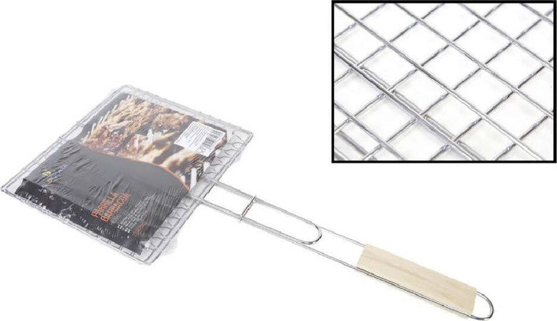 Griglia Barbecue Doppia Grill Manico In Legno Graticola Arrosto Pesce 22.5x20.5cm Articoli da Giardino > Barbecue > Prodotti Da Esterno Trade Shop italia - Napoli, Commerciovirtuoso.it