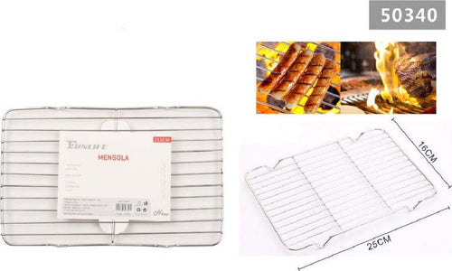 Griglia In Acciaio 25.5x16cm Mensola Per Barbecue Vapore Cuocere Arrostire 50340 Giardino e giardinaggio/Barbecue e picnic/Accessori per barbecue e affumicatori/Griglie per arrostire Trade Shop italia - Napoli, Commerciovirtuoso.it