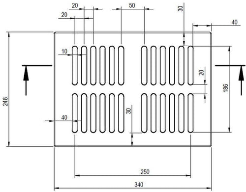 Griglia In Ghisa 340X248mm Stufe a Pellet 14810020