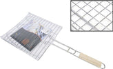 Griglia Quadra Barbecue Doppia Grill Manico Legno Graticola Arrosto Pesce 28x28cm Articoli da Giardino > Barbecue > Prodotti Da Esterno Trade Shop italia - Napoli, Commerciovirtuoso.it