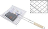 Griglia-Quadra-Barbecue-Doppia-Grill-Manico-Legno-Graticola-Arrosto-Pesce-28x28cm