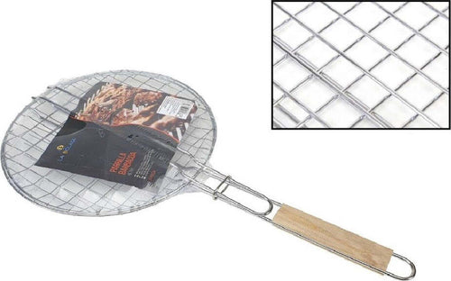 Griglia Rotonda Barbecue Doppia Grill Manico Legno Grigliata Arrosto Pesce 31,5cm Articoli da Giardino > Barbecue > Prodotti Da Esterno Trade Shop italia - Napoli, Commerciovirtuoso.it