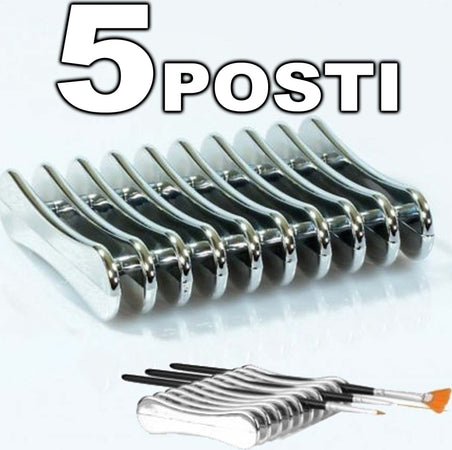 GRIGLIETTA POGGIA PENNELLI UV RICOSTRUZIONE UNGHIE SILVER ESPOSITORE MAKE UP Bellezza/Accessori e strumenti di bellezza/Portatrucchi/Beauty case e contenitori/Contenitori per cosmetici Trade Shop italia - Napoli, Commerciovirtuoso.it