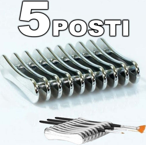 GRIGLIETTA POGGIA PENNELLI UV RICOSTRUZIONE UNGHIE SILVER ESPOSITORE MAKE UP Bellezza/Accessori e strumenti di bellezza/Portatrucchi/Beauty case e contenitori/Contenitori per cosmetici Trade Shop italia - Napoli, Commerciovirtuoso.it