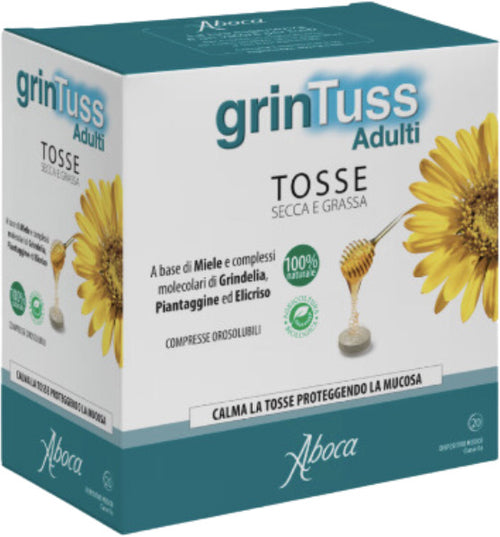 Grintuss Adulti compresse orosolubili per calmare la tosse e proteggere la mucosa 20 compresse