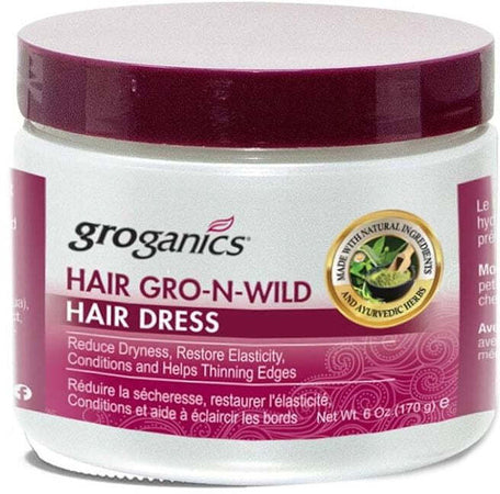 GROGANICS HAIR GRO-N-WILD 177G HAIR DRESS CREAM  PER CAPELLI