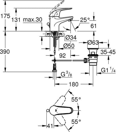 GROHE-Miscelatore-lavabo-SWIFT-Cromo-starlight