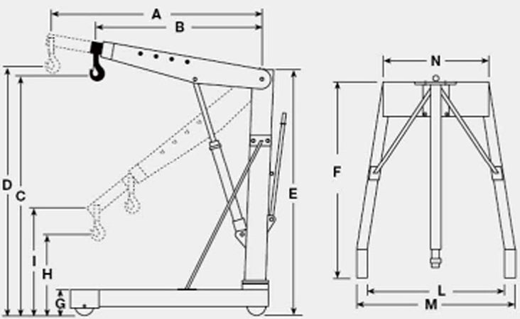 GRU IDRAULICA A CARRELLO MODELLO SMONTABILE OMCN 132 PORTATA 1000 KG 1 TON  Trade Shop italia - Napoli, Commerciovirtuoso.it