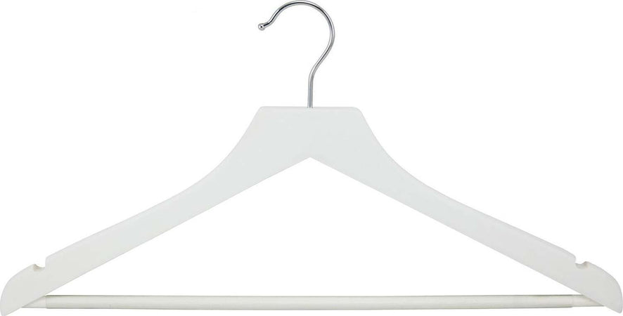 Grucce Appendiabiti In Legno Bianco Con Tacche E Barra Per Pantaloni 43 Cm Casa e cucina/Organizzazione interni/Organizzazione guardaroba/Grucce e appendini/Grucce Decor Space - Altamura, Commerciovirtuoso.it