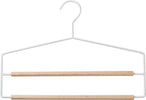Grucce Porta Pantaloni 2 Scomparti In Metallo Bianco E Legno 37 Cm Casa e cucina/Organizzazione interni/Organizzazione guardaroba/Grucce e appendini/Appendini per pantaloni Decor Space - Altamura, Commerciovirtuoso.it