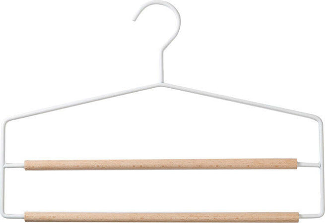 Grucce Porta Pantaloni 2 Scomparti In Metallo Bianco E Legno 37 Cm Casa e cucina/Organizzazione interni/Organizzazione guardaroba/Grucce e appendini/Appendini per pantaloni Decor Space - Altamura, Commerciovirtuoso.it