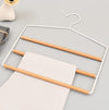 Grucce Porta Pantaloni 2 Scomparti In Metallo Bianco E Legno 37 Cm Casa e cucina/Organizzazione interni/Organizzazione guardaroba/Grucce e appendini/Appendini per pantaloni Decor Space - Altamura, Commerciovirtuoso.it