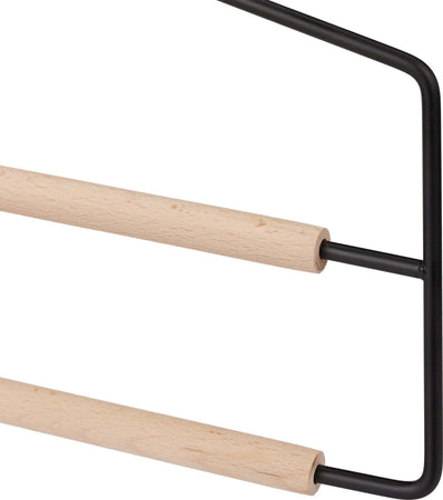 Grucce Porta Pantaloni 2 Scomparti In Metallo Nero E Legno 37 Cm Casa e cucina/Organizzazione interni/Organizzazione guardaroba/Grucce e appendini/Appendini per pantaloni Decor Space - Altamura, Commerciovirtuoso.it