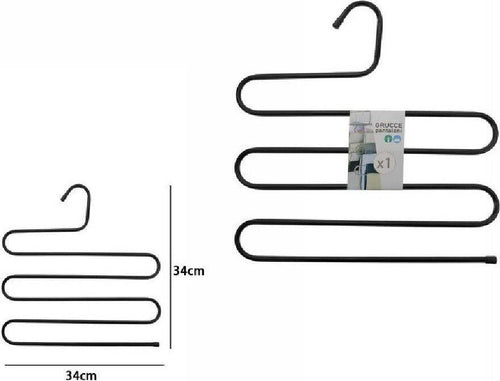 Gruccia A S Nera Pantaloni Sciarpe Cravatte Multipla 5 Strati Salvaspazio 62438 Casa, arredamento e bricolage > Soluzioni salvaspazio > Organizer per Armadi Trade Shop italia - Napoli, Commerciovirtuoso.it