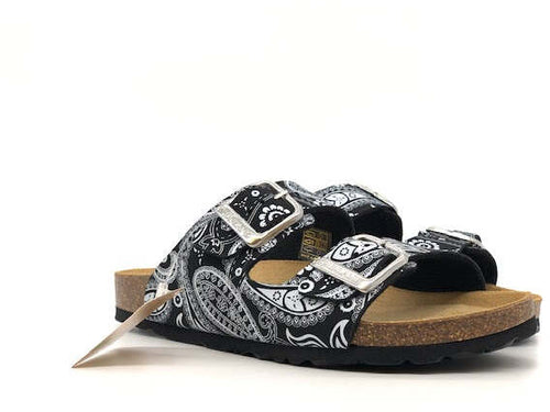 GRUNLAND Ciabatte donna due fasce CB2671 Nero