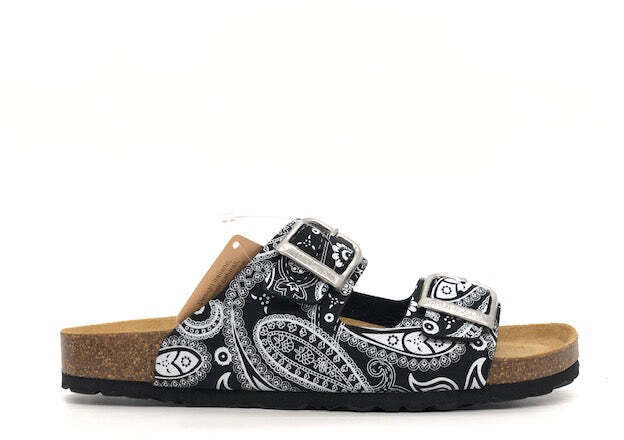 GRUNLAND Ciabatte donna due fasce CB2671 Nero