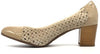 GRUNLAND Decollete donna CIAC beige forato con punta in vernice e tacco 50