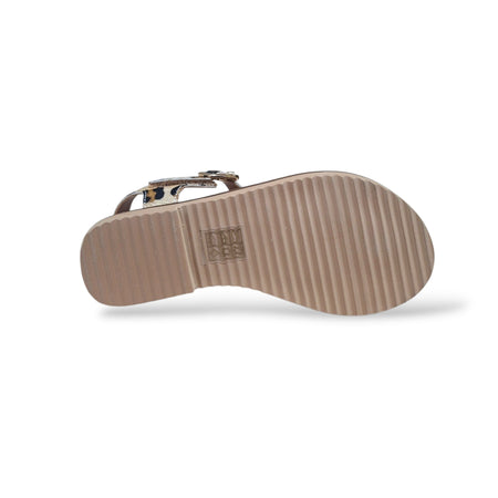 Sandalo Bambine e Ragazze Grunland Junior Inda 1981 Beige-Multi – Pelle con Velcro