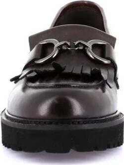 Grunland-mocassino-donna-Aure-in-pelle-testa-di-moro-con-nappine-SC4225