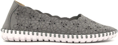 GRUNLAND Mocassino donna MAGI forato grigio