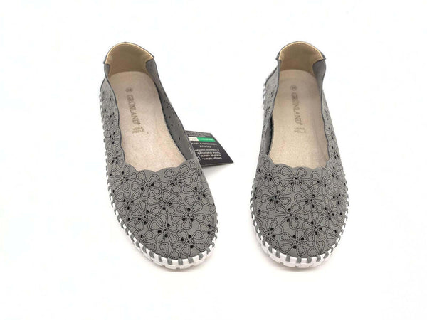 GRUNLAND Mocassino donna MAGI forato grigio