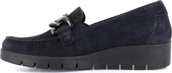 Grunland-mocassino-donna-Tafa-in-camoscio-con-catena-Navy-SC4362