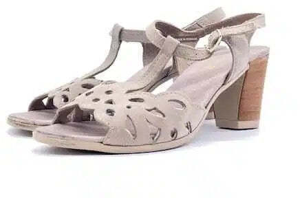 GRUNLAND Sandalo donna FERM in pelle scamosciata beige