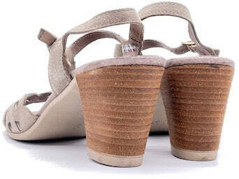 GRUNLAND Sandalo donna FERM in pelle scamosciata beige
