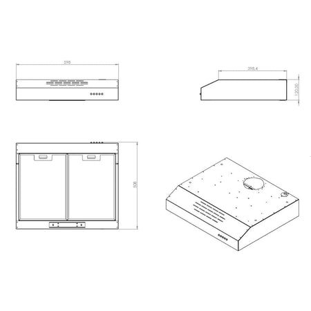 Gruppo cappa Samet sottopensile motore singolo 3 livelli Tornado6025 inox classe D