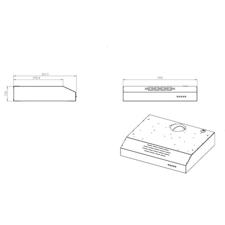 Gruppo cappa Samet sottopensile motore singolo 3 livelli Tornado6025 inox classe D