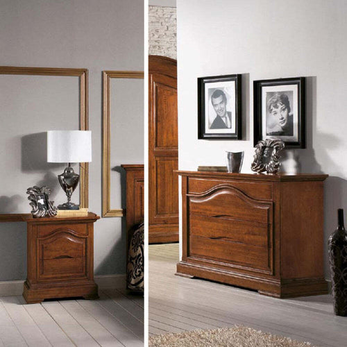GRUPPO-COMO'-2-COMODINI-CLASSICO-IN-LEGNO-SAGOMATO-TINTA-NOCE