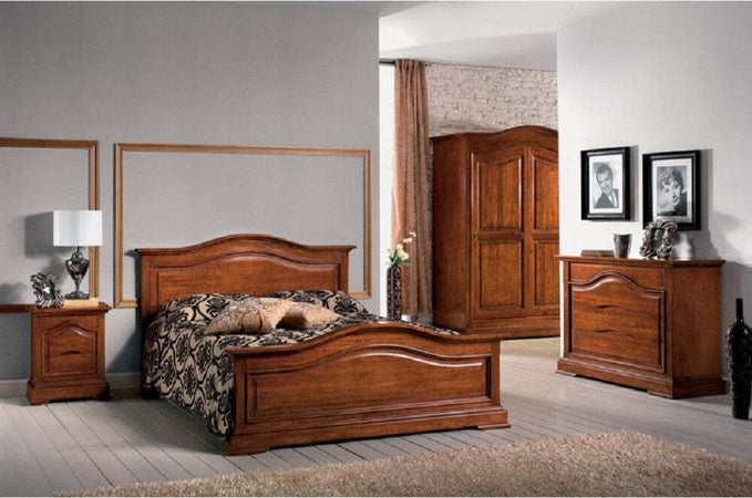 GRUPPO-COMO'-2-COMODINI-CLASSICO-IN-LEGNO-SAGOMATO-TINTA-NOCE