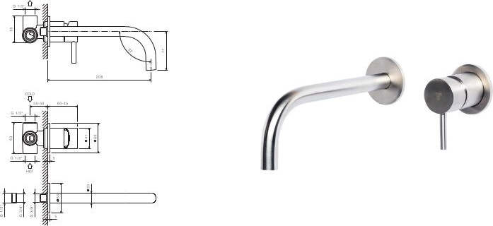 Gruppo-Miscelatore-in-acciaio-inox-per-lavabo-a-parete-senza-scarico-di-Tubico-Nilo
