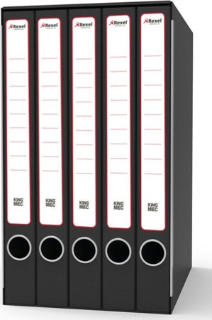 Gruppo registratori Quintetto - con 5 cartelle 3 lembi - 23x32 cm - dorso 23 cm - grigio - Rexel Cancelleria e prodotti per ufficio/Archivio ufficio e accessori per scrivania/Raccoglitori e accessori per raccoglitori/Raccoglitori/Raccoglitori ad anelli Eurocartuccia - Pavullo, Commerciovirtuoso.it