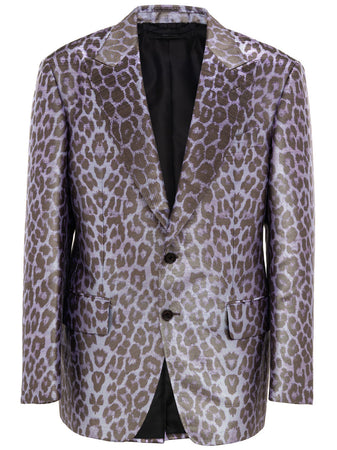 Tom Ford Giacca Monopetto Uomo - Maculata Viola e Nero da uomo