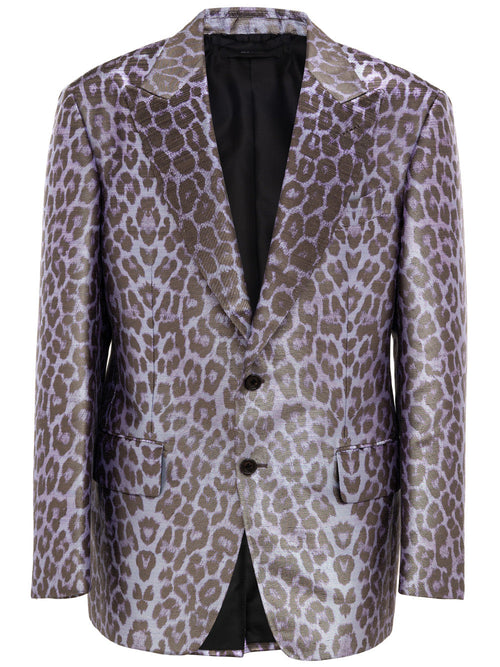 Tom Ford Giacca Monopetto Uomo - Maculata Viola e Nero da uomo
