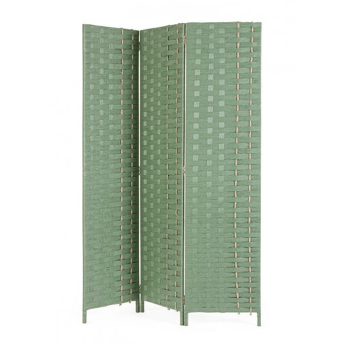 Paravento jalila in carta, paglia e legno, colorazioni nero, marrone e verde 135 x 180 cm