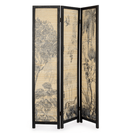 Paravento Namika, in bamboo e in legno di abete 120 x 180 cm