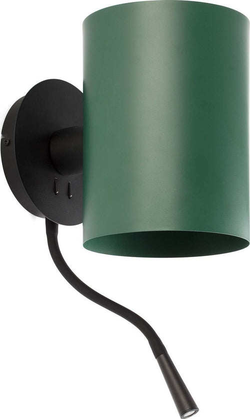 GUADALUPE Lampada da parete con lettore nera/verde Illuminazione/Illuminazione per interni/Illuminazioni per pareti/Applique Led Mall Home - Napoli, Commerciovirtuoso.it